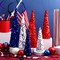 6-Piece 4th of July Red, White & Blue Glitter Cone Trees – Patriotic Table Centerpiece Decorations for Independence Day, Memorial Day, Veterans Day, Party, Home, Kitchen, and Shelf Display